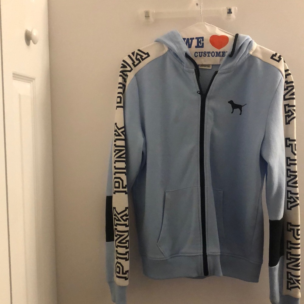 blue hoodie